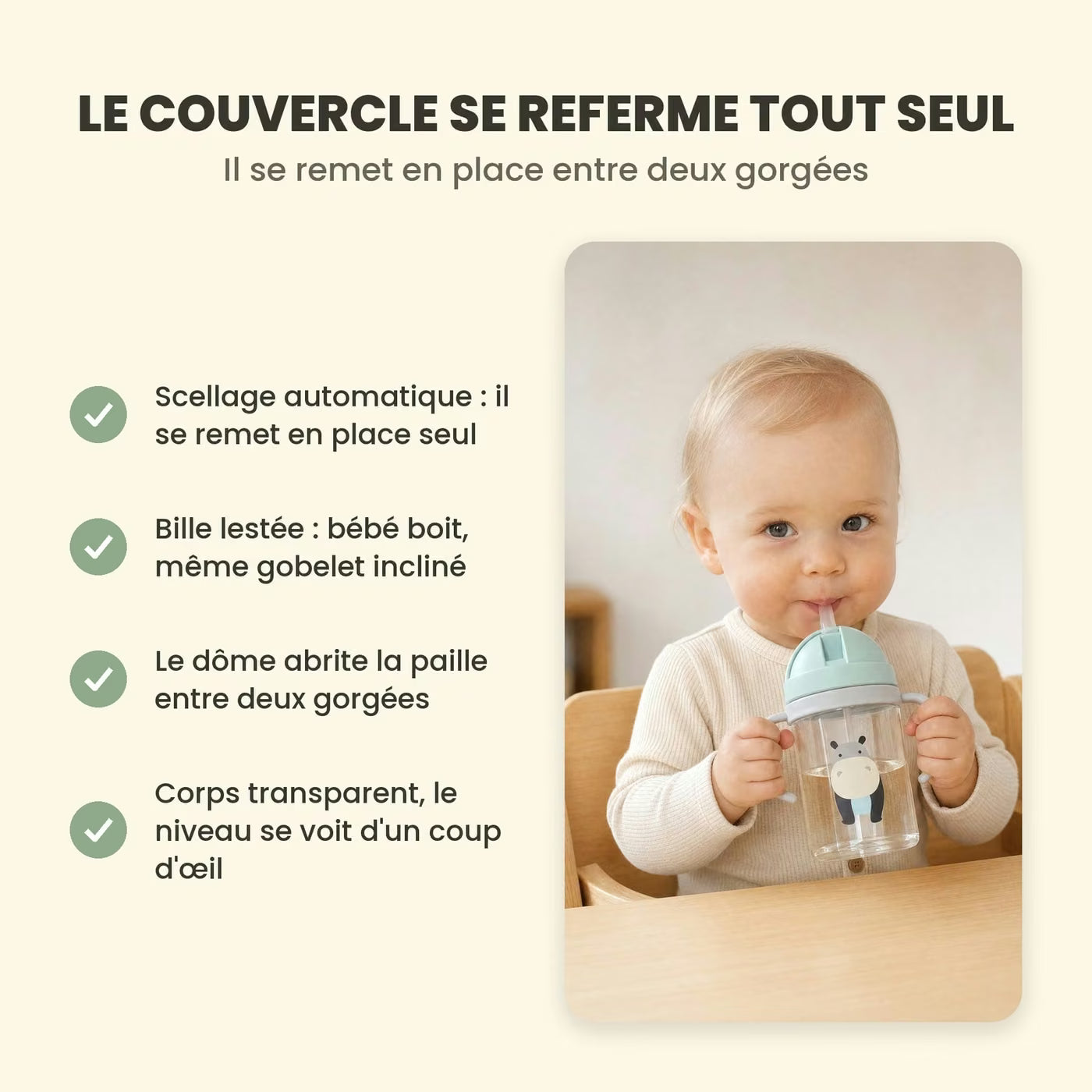 Le Gobelet Malin Ploumi, gobelet d’apprentissage anti-fuite à paille