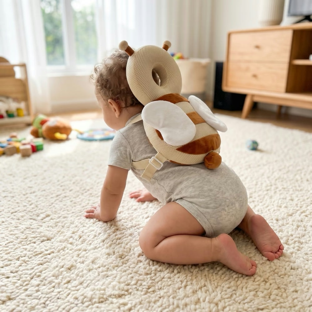 Bébé avec le protège-tête Le Gardien