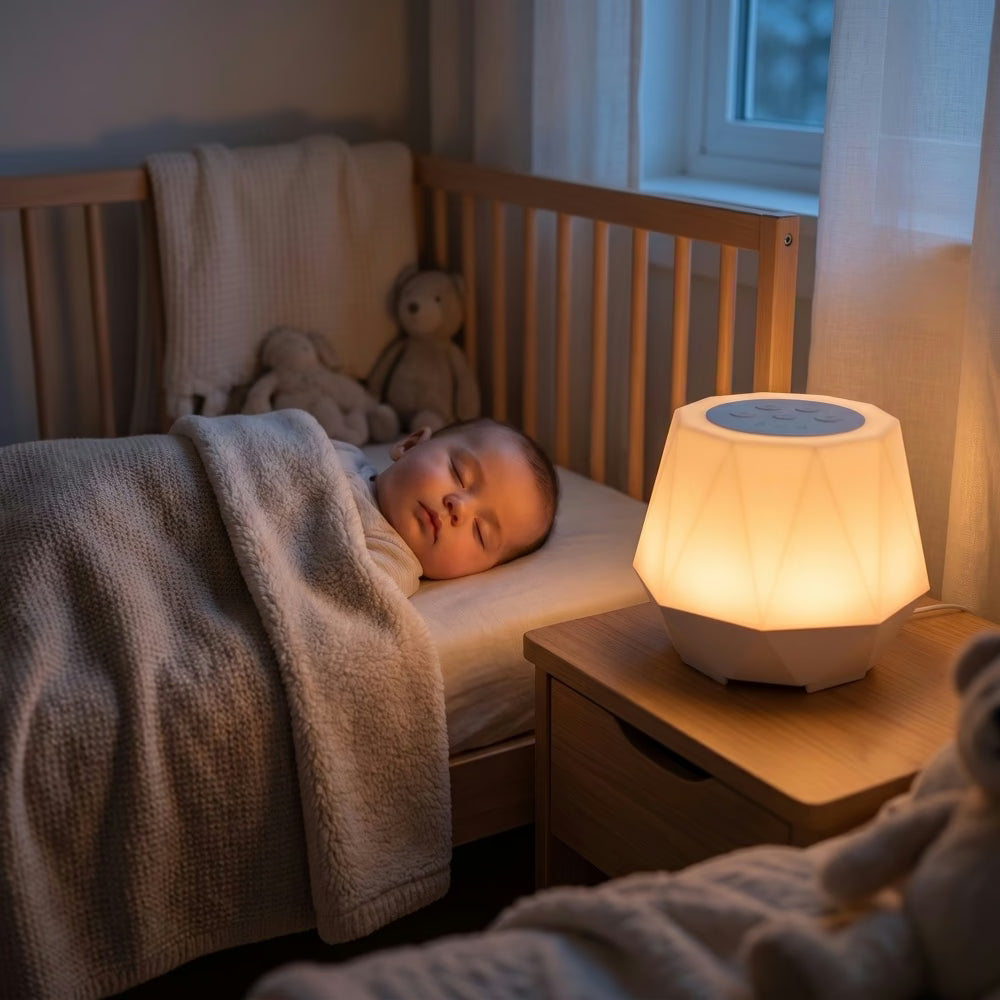 Bébé endormi près de la veilleuse