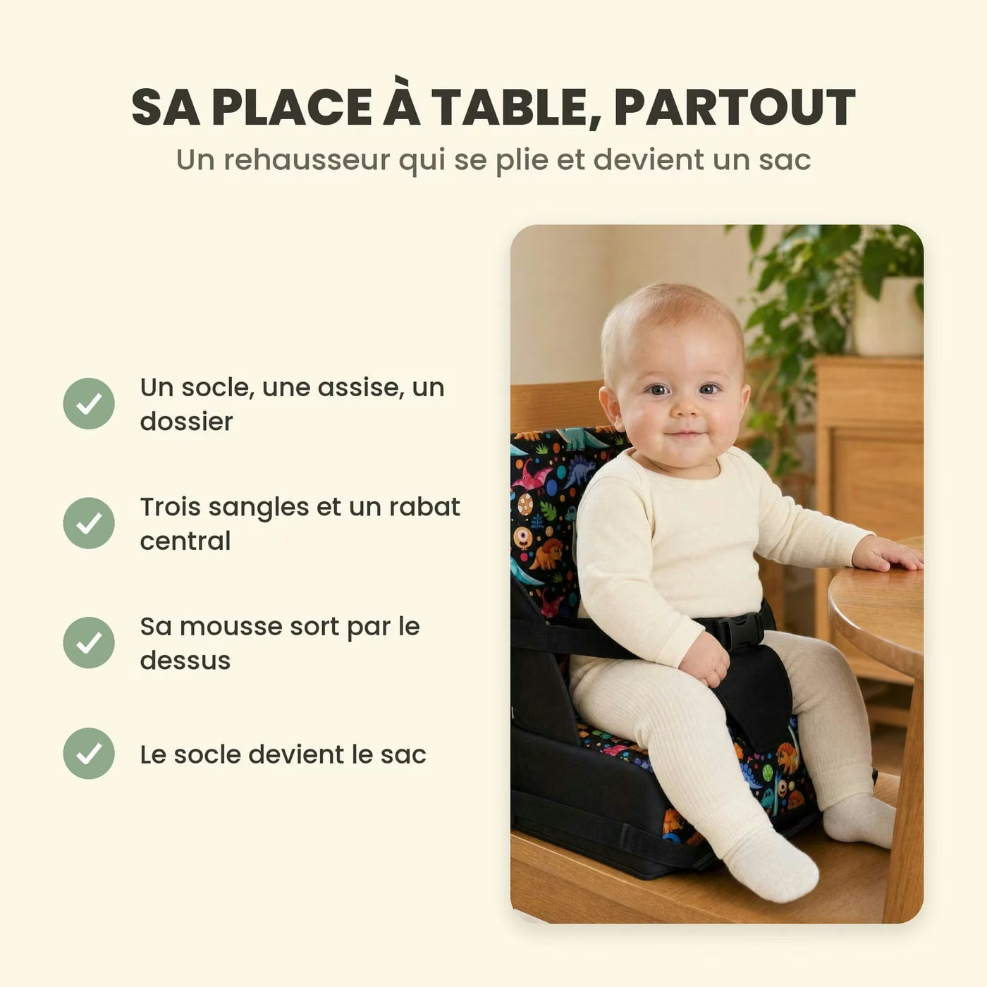 Le Rehausseur Nomade Ploumi, rehausseur de chaise pliable qui devient un sac
