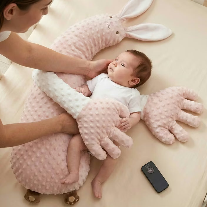 Un adulte installe bébé contre le compagnon, qui l'apaise