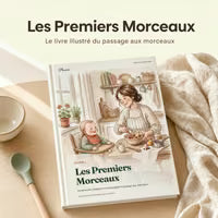 Le livre Les Premiers Morceaux posé sur une table de cuisine