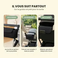 Le Range-Tout sur le guidon, en promenade et prêt à partir