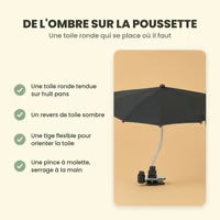 De l'ombre sur la poussette : la toile ronde et ses points forts