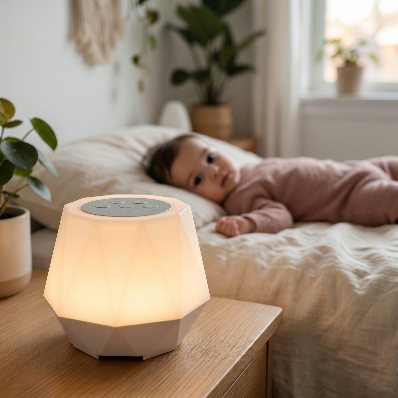 La Veilleuse Berceuse au chevet de bébé, veilleuse RGB et bruit blanc